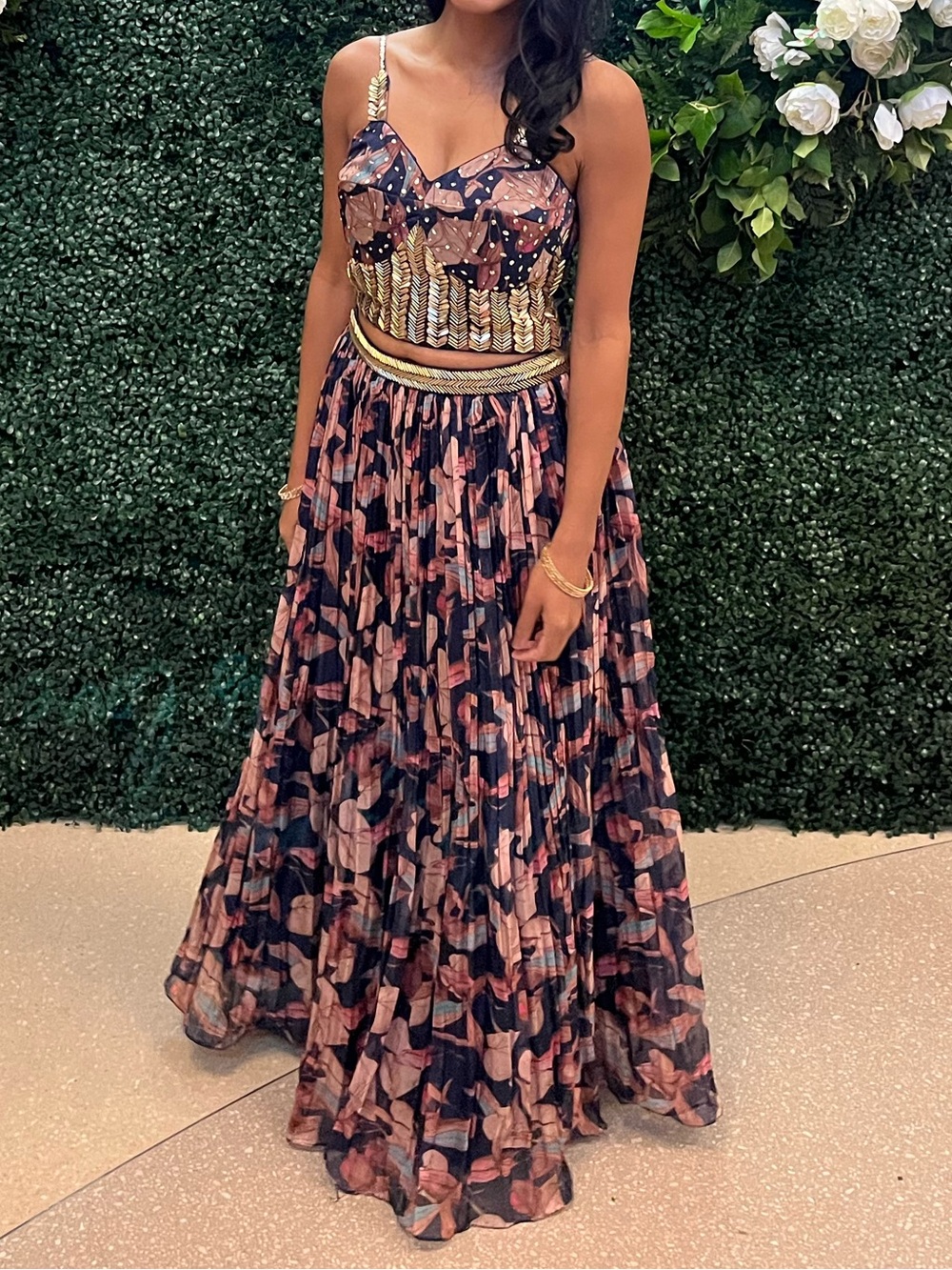Lightweight navy blue lehenga